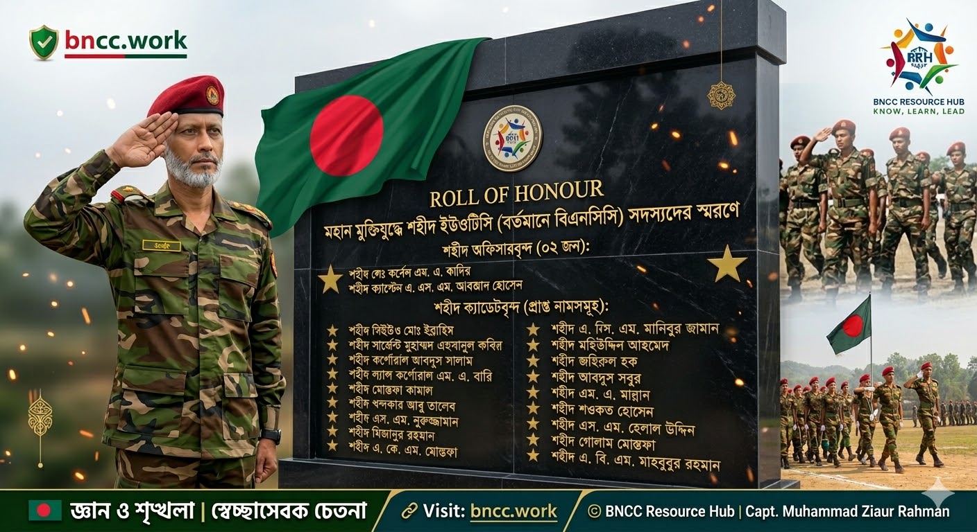 রক্তঋণ: মহান মুক্তিযুদ্ধে শহীদ ইউওটিসি (বিএনসিসি) সদস্যদের তালিকা